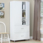 Optimizing Space With A Tall White Cabinet With Doors